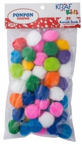 KRAF KIDS PONPON 3 CM 50 Lİ KK90 ÜCRETSİZ KARGO - 1