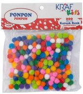 KRAF KİDS PONPON 1 CM 200 LÜ KK70 ÜCRETSİZ KARGO - 1