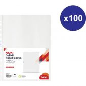 NOKİ ŞEFFAF POŞET DOSYA XL 100 LÜ 4830XL ÜCRETSİZ KARGO - 1