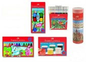 FABER CASTELL KURU SULU PASTEL KEÇELİ 12 RENK 5 PARÇA BOYA SETİ - 1