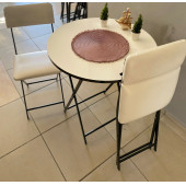 Mutfak - Balkon Masa Sandalye Takımı Beyaz Masa 80 Cm - 3