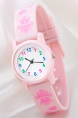 Yeni Model Toz Pembe Kalpli Prenses Tacı Analog 6-13 Yaş Kız Çocuk Kol Saati ST-304187 thumbnail 3