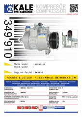 KLIMA KOMPRESORU AUDI A6 2.0TDI - TFSI 05-11 - KALE 349910 - 1