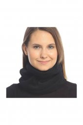 Polar Boyunluk Bere Erkek kadın Aksesuar Siyah Polar Bere Şapka Siyah + Siyah Kesik Parmak Eldiven Tek Ebat - 4