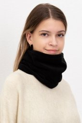 Polar Boyunluk Bere Erkek kadın  Aksesuar Siyah Polar Bere Şapka  Antrasit + Siyah Kesik Parmak Eldiven Tek Ebat thumbnail 1