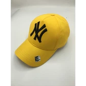 Siyah Beyaz Ny Nakışlı  Şapka Kep  Sarı Tek Ebat thumbnail 5