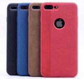 Apple iPhone 8 Plus Kılıf Kumaş Kaplama Yumuşak Silikon - 1