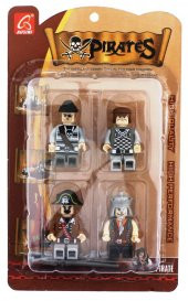 Ausini Pirates 4lü Korsan Figür Seti -A Kahverengi Korsan - 1
