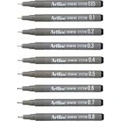 Artline Drawing System Teknik Çizim Kalemi 9'lu Tam Set - 1