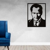 Balp Lazer Kesim MDF Tablo ATATÜRK Figürlü Dekoratif Otantik Tablo 35cm 46cm - 1