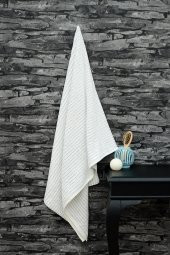 90x150 Jakarlı Renkli Çizgili Banyo Havlusu - 1