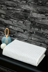 90x150 Jakarlı Renkli Çizgili Banyo Havlusu - 3