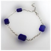 Mavi Kuvars Doğal Taş Kadın Halhal - 2