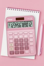 Daxi X-200 Pembe Masaüstü Hesap Makinesi 12 Haneli - 2