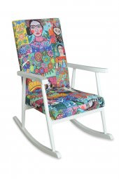 Asedia Trend Lake Diego Modern Ahşap Sallanan Sandalye Dinlenme Emzirme Baba Tv Okuma Koltuğu Berjer thumbnail 1