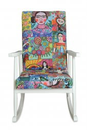 Asedia Trend Lake Diego Modern Ahşap Sallanan Sandalye Dinlenme Emzirme Baba Tv Okuma Koltuğu Berjer thumbnail 2