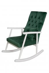 Asedia Trend Lake Zümrüt Yeşil Kapitoneli Sallanan Sandalye Dinlenme Emzirme Baba Tv Okuma Koltuğu Berjer thumbnail 1