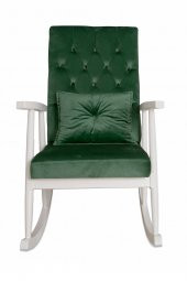 Asedia Trend Lake Zümrüt Yeşil Kapitoneli Sallanan Sandalye Dinlenme Emzirme Baba Tv Okuma Koltuğu Berjer thumbnail 2