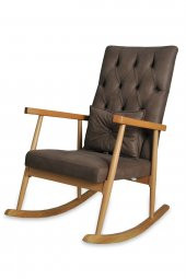 Asedia Trend Naturel Kahve Kapitoneli Sallanan Sandalye Dinlenme Emzirme Baba Tv Okuma Koltuğu Berjer thumbnail 1