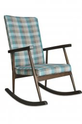 Asedia Trend Ceviz Ekose Döşemeli Sallanan Sandalye Dinlenme Emzirme Baba Tv Okuma Koltuğu Berjer thumbnail 1