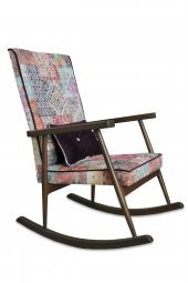 Asedia Trend Ceviz Otantik Döşemeli Sallanan Sandalye Dinlenme Emzirme Baba Tv Okuma Koltuğu Berjer thumbnail 2