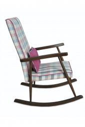 Asedia Trend Ceviz Ekose Döşemeli Sallanan Sandalye Dinlenme Emzirme Baba Tv Okuma Koltuğu Berjer thumbnail 2