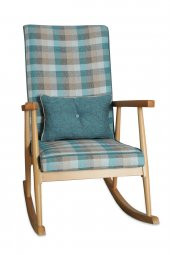 Asedia Trend Naturel Ekose Döşemeli Sallanan Sandalye Dinlenme Emzirme Baba Tv Okuma Koltuğu Berjer thumbnail 1