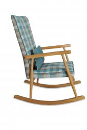 Asedia Trend Naturel Ekose Döşemeli Sallanan Sandalye Dinlenme Emzirme Baba Tv Okuma Koltuğu Berjer thumbnail 2