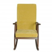 Asedia Trend Ceviz Sarı Döşemeli Sallanan Sandalye Dinlenme Emzirme Baba Tv Okuma Koltuğu Berjer thumbnail 2