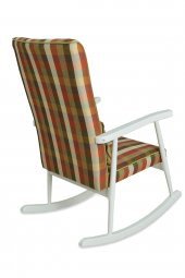 Asedia Trend Lake Ekose Döşemeli Sallanan Sandalye Dinlenme Emzirme Baba Tv Okuma Koltuğu Berjer thumbnail 4