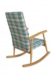 Asedia Trend Naturel Ekose Döşemeli Sallanan Sandalye Dinlenme Emzirme Baba Tv Okuma Koltuğu Berjer thumbnail 4