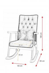 Asedia Trend Naturel Ekose Döşemeli Sallanan Sandalye Dinlenme Emzirme Baba Tv Okuma Koltuğu Berjer thumbnail 5