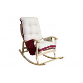 Mobildeco Sultan Lüx Ahşap Çift Minderli Çift Cepli Sallanan Sandalye krem/bordo - 1