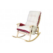 Mobildeco Sultan Lüx Ahşap Çift Minderli Çift Cepli Sallanan Sandalye krem/bordo - 3