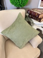 100 Kadife Kırlent Yastık Kılıfı  (Fıstık Yeşili)  Yeşil 45 x 45 - 2