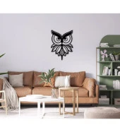 Balp Lazer Kesim Metal Tablo Baykuş Figürlü Dekoratif Otantik Tablo 34x46cm - 1