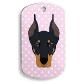 Pembe Puantiyeli Doberman Pinscher Asker Kedi ve Köpek Künyesi - 1