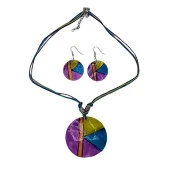 Sedef Kolye ve Sedef Küpe Seti Purple - 2