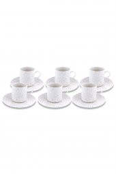 Bambum B4409 Figure - 6 Kişilik Kahve Fincan Takımı Yıldız Desenli Beyaz - 3