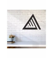 Lazer Kesim Tablo Metal Üçgen Dekoratif Duvar Geometrik Tablo 38x40 cm - 1