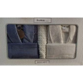 Özdilek Blossom Happy Aile Bornoz Seti Krem - Indigo - 1