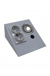 Dolap Tezgah Altı Beyaz Metal Led Aydınlatmalı Priz - 1