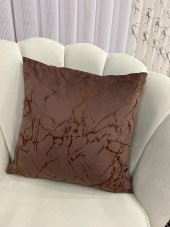100 Kadife Kırlent Yastık Kılıfı (KAHVERENGİ)  Kahverengi 45 x 45 - 1
