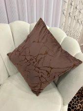 100 Kadife Kırlent Yastık Kılıfı (KAHVERENGİ)  Kahverengi 45 x 45 - 2