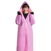 Eva Trend Unisex Siyah Yağmurlık  Pembe Standart - 5