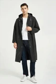 Eva Trend Unisex Siyah Yağmurlık  Turuncu Standart - 5