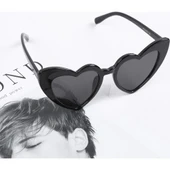 Kalp Çerçeve Güneş Gözlüğü Cat Eye Kalp Gözlük Kırmızı Tek Ebat - 11