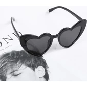 Kalp Çerçeve Güneş Gözlüğü Cat Eye Kalp Gözlük Siyah Tek Ebat - 4