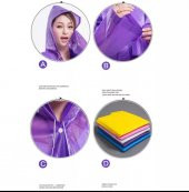 Raıncoat Yağmurluk - Siyah  Mor Tek Ebat - 7