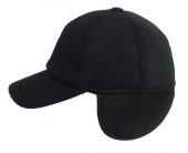 Kışlık Kaşe Kep Beyzbol Şapka Kaşe Şapka Siyah Kulaklı Tek Ebat - 2